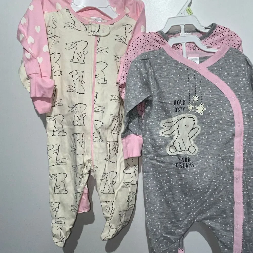 Gerber Baby‎ Girl's Multicolor One Piece Bodysuits Size 0-3 Months NWT Set of 4